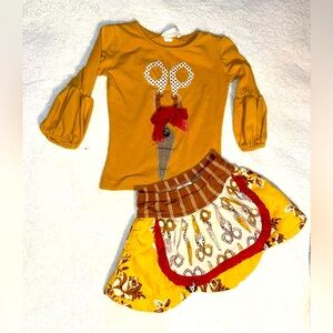 Persnickety Scissor skirt set, size 12 months